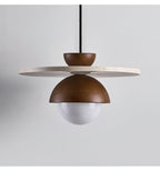 Solara Travertine Glass Pendant Light
