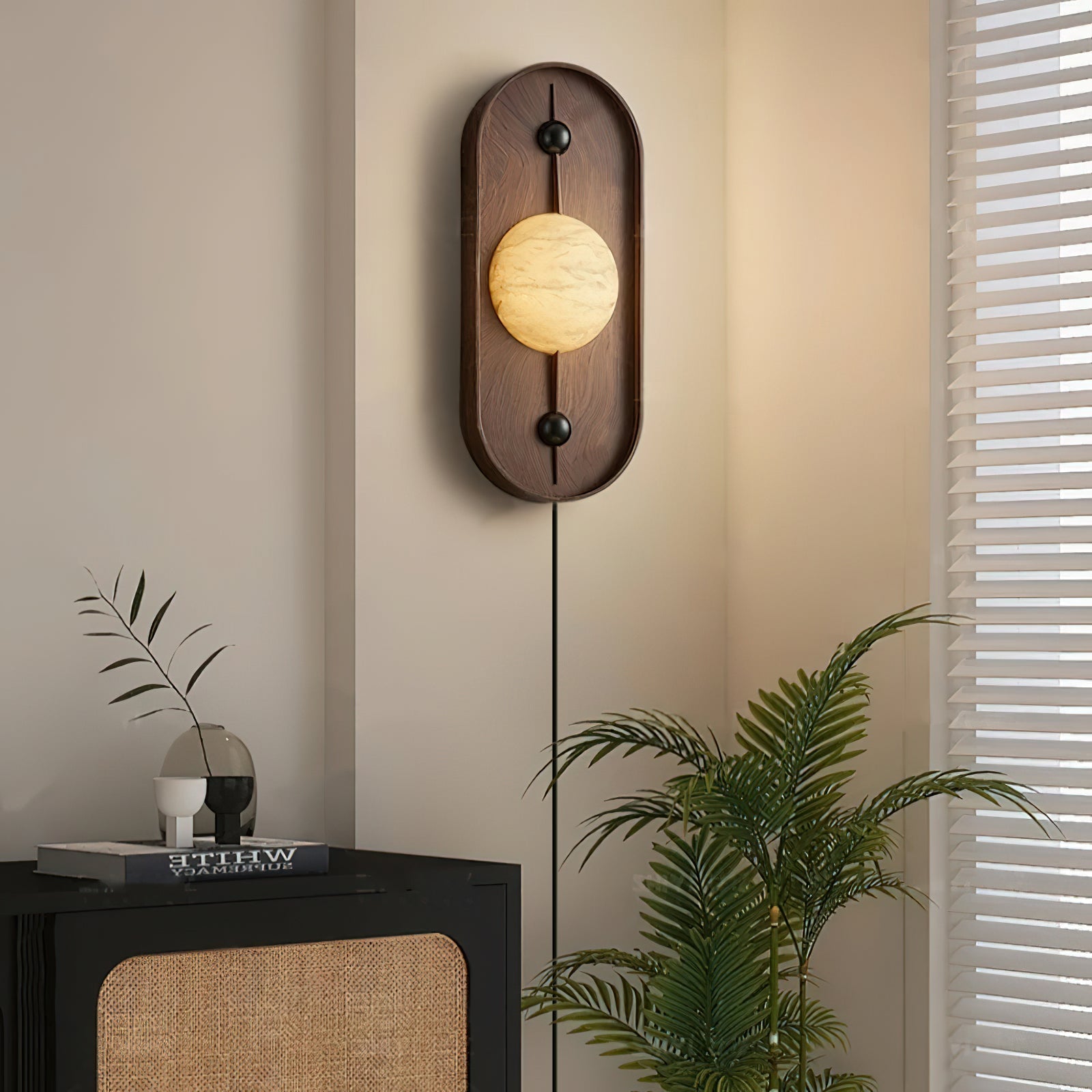 Liora Alabaster Plug-in Wall Lamp