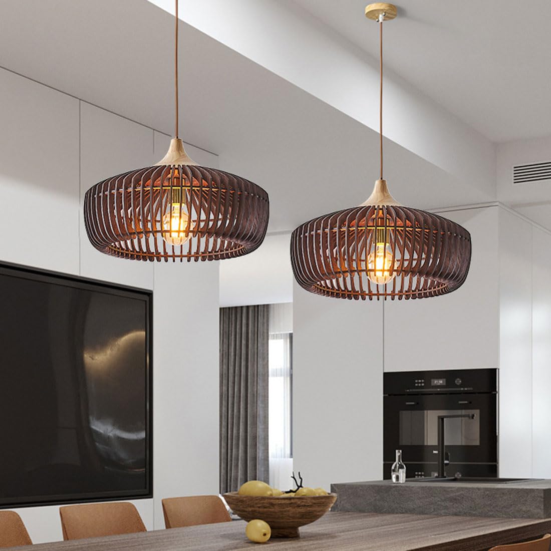 Nordic Wood Serenity Pendant Light