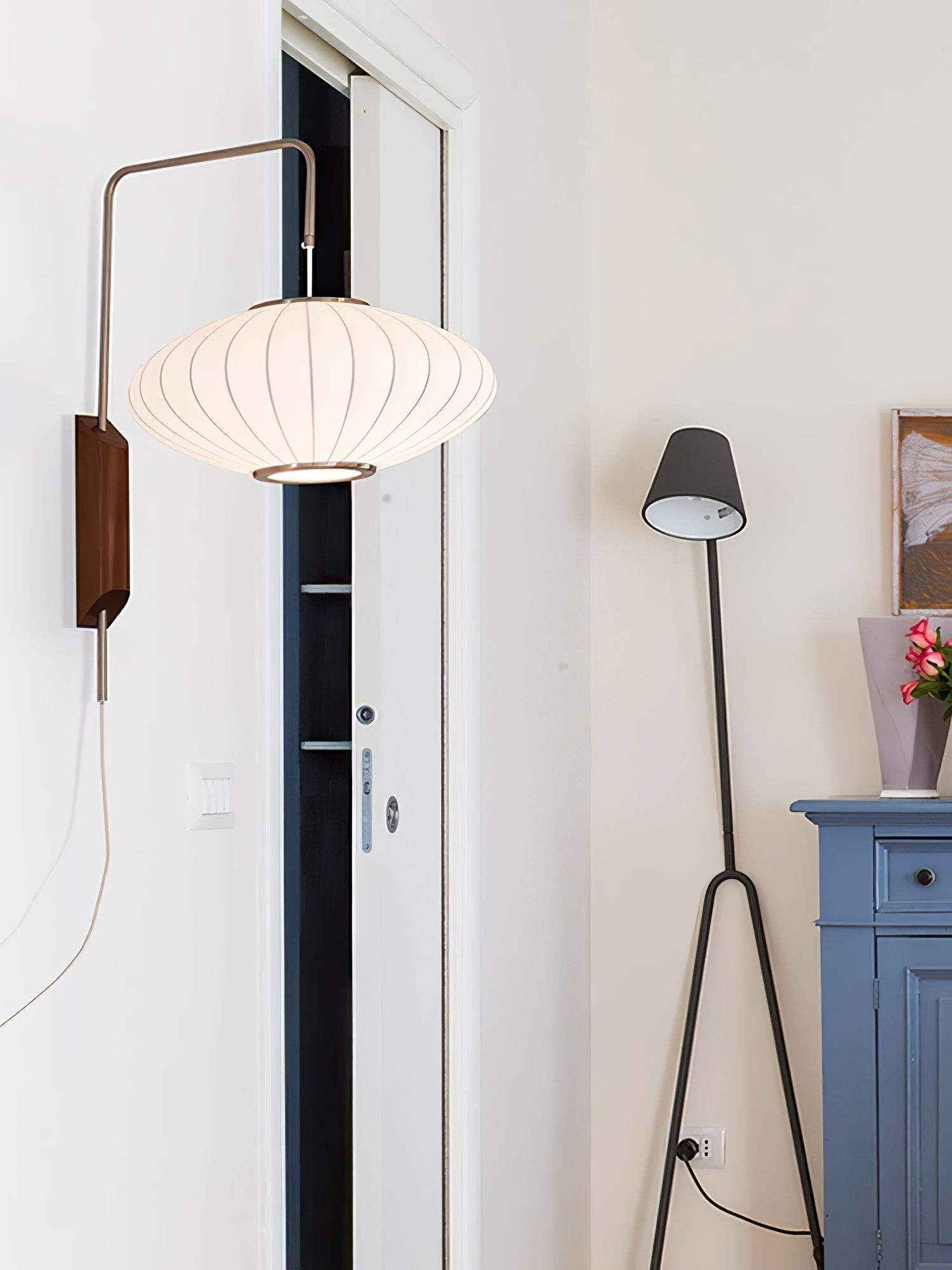 Mid-Century Lantern Wall Light