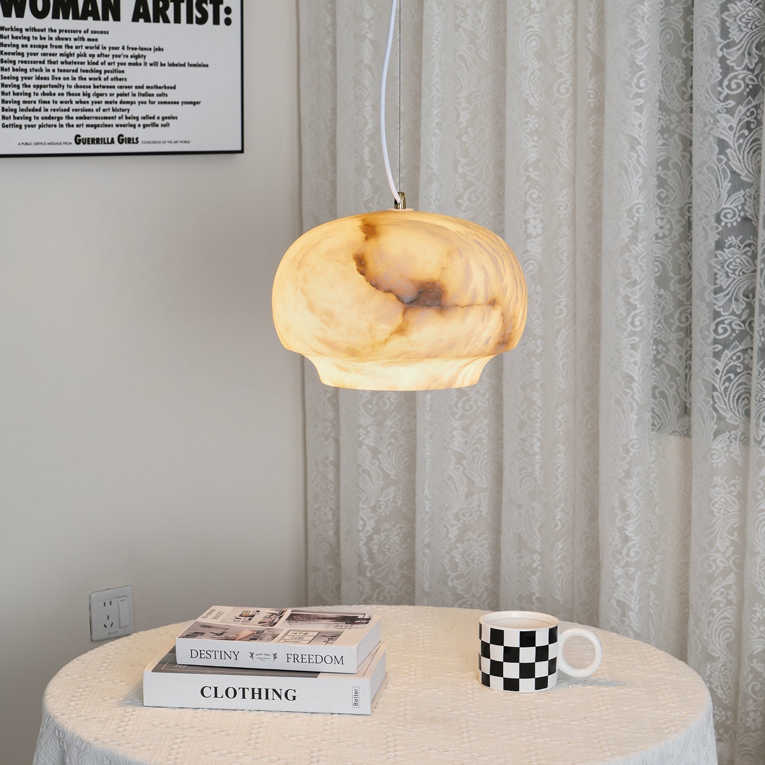 Alabaster Whisper Pendant Light