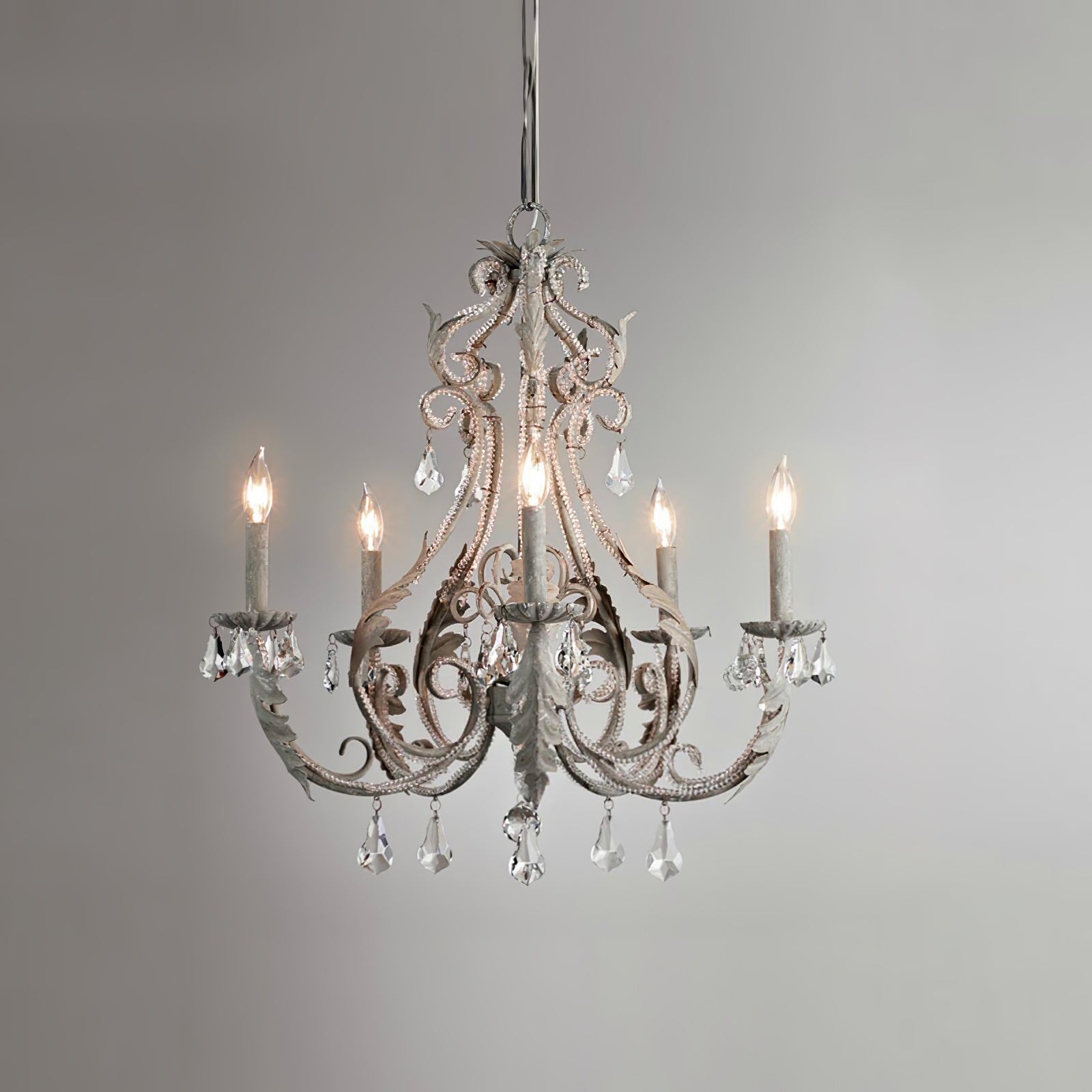 Celestira Crystal Bead Candle Chandelier