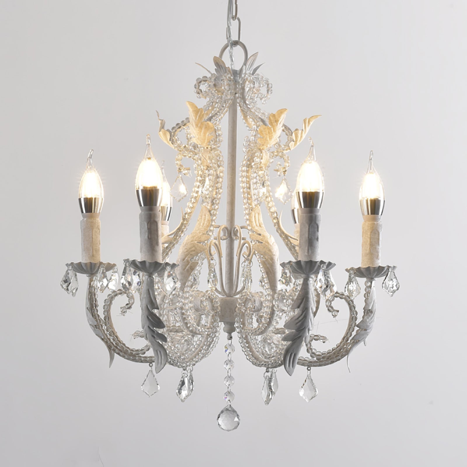 Celestira Crystal Bead Candle Chandelier