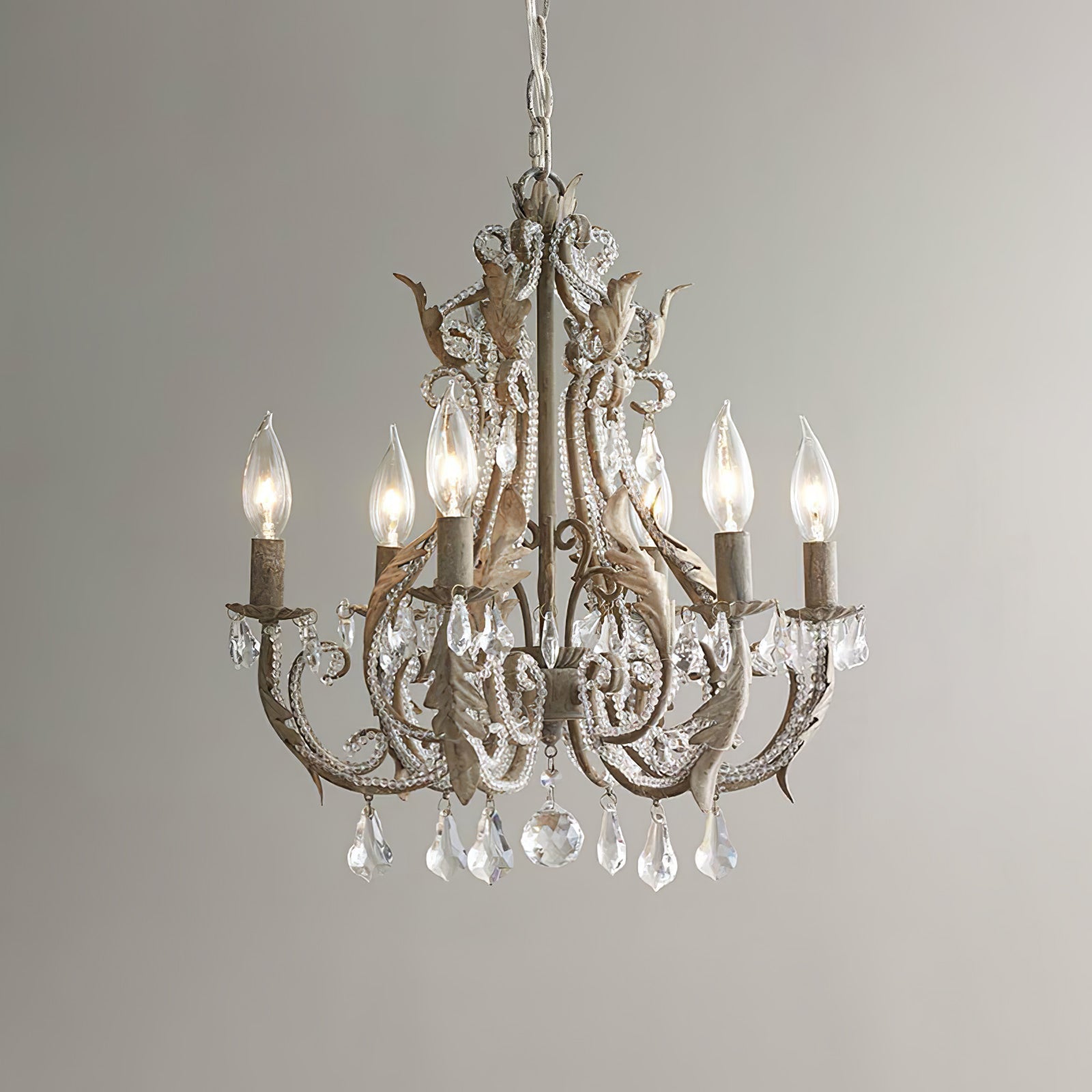 Celestira Crystal Bead Candle Chandelier