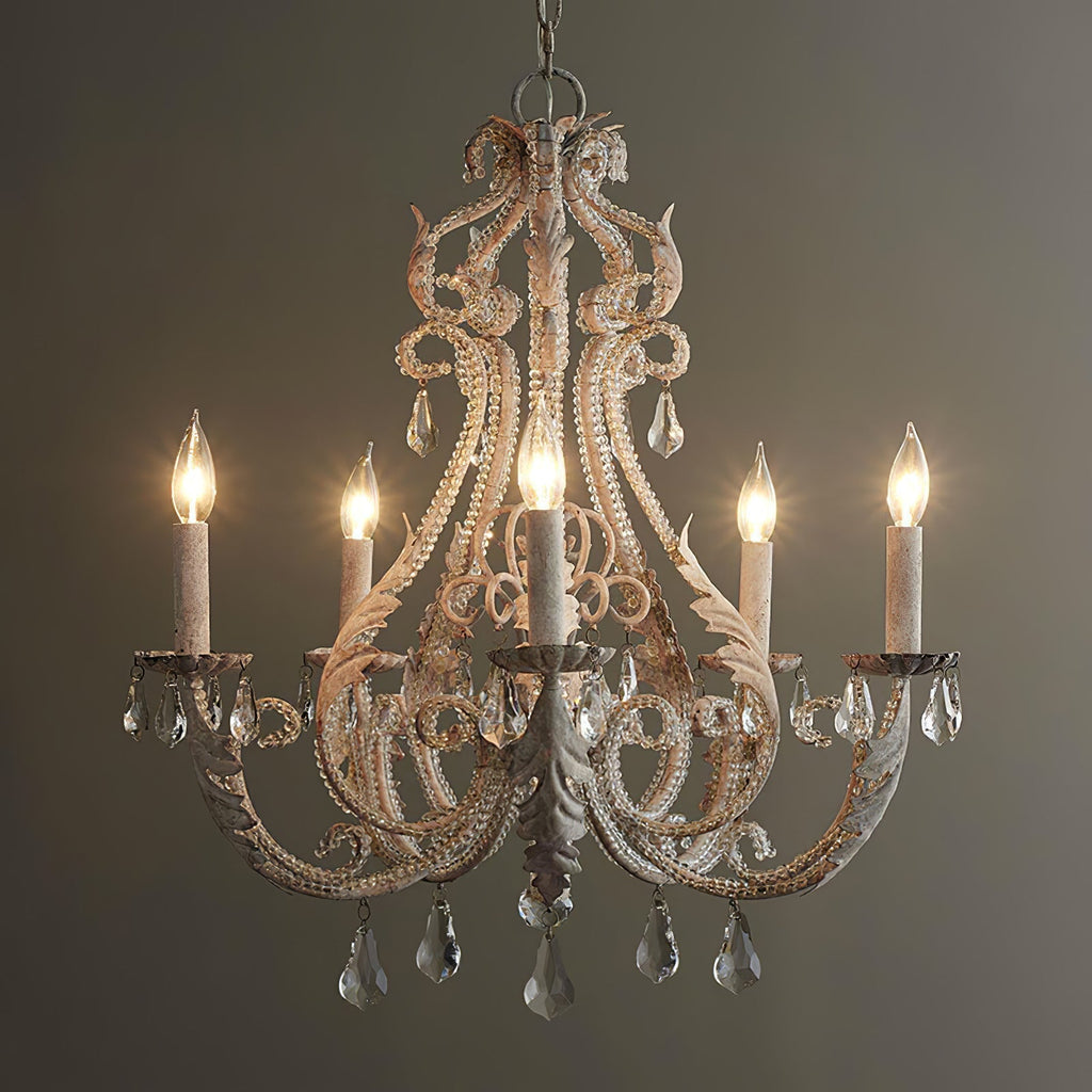 Celestira Crystal Bead Candle Chandelier
