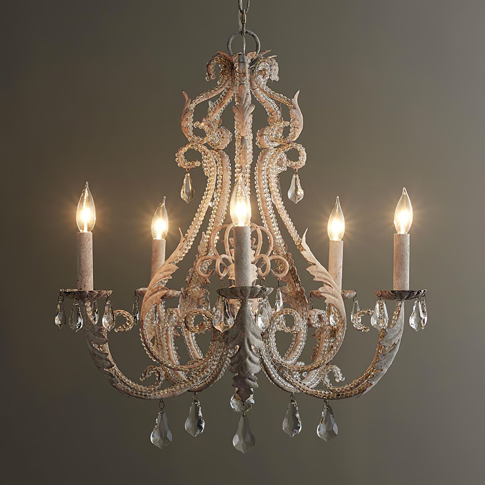 Celestira Crystal Bead Candle Chandelier