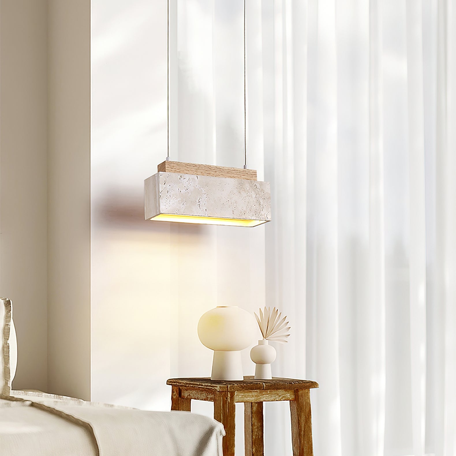 Travertine Horizon Pendant Light