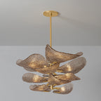 Calista Bronze Petal Glass Chandelier