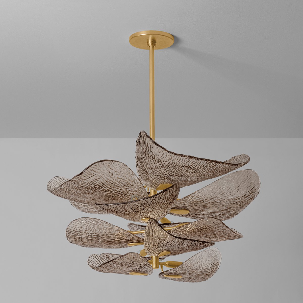 Calista Bronze Petal Glass Chandelier