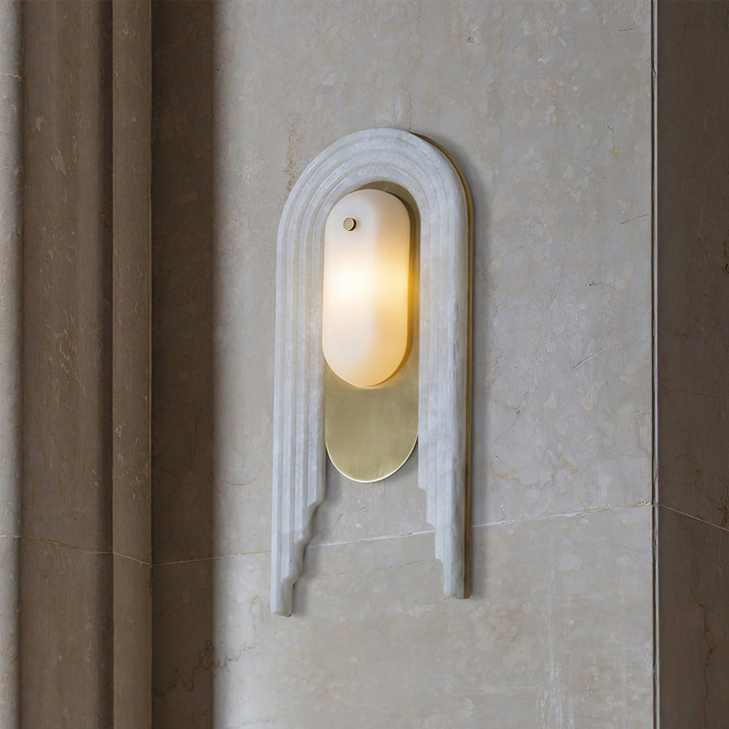 Alabaster Arc Wall Light