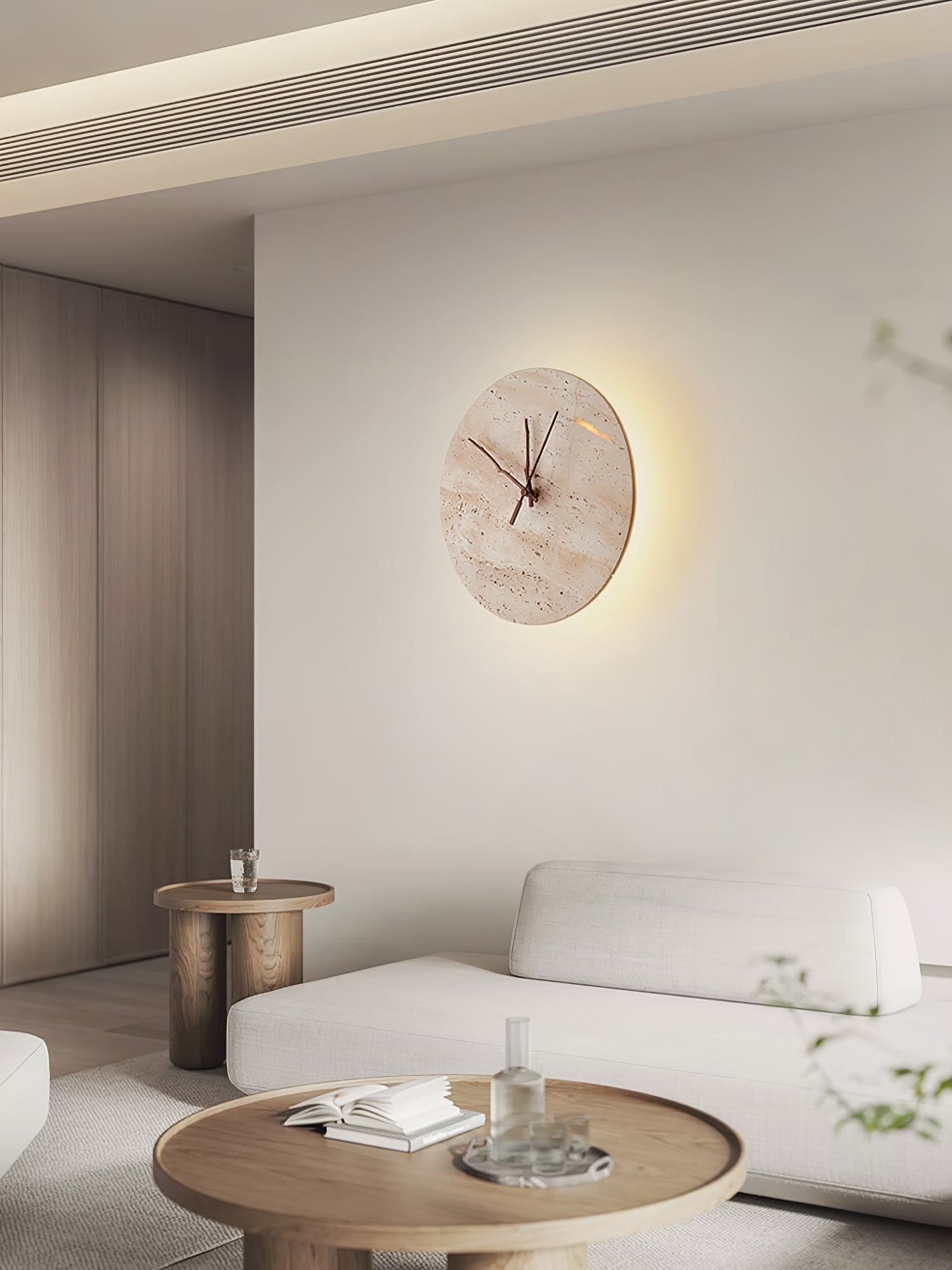 Travertine Aura Wall Clock