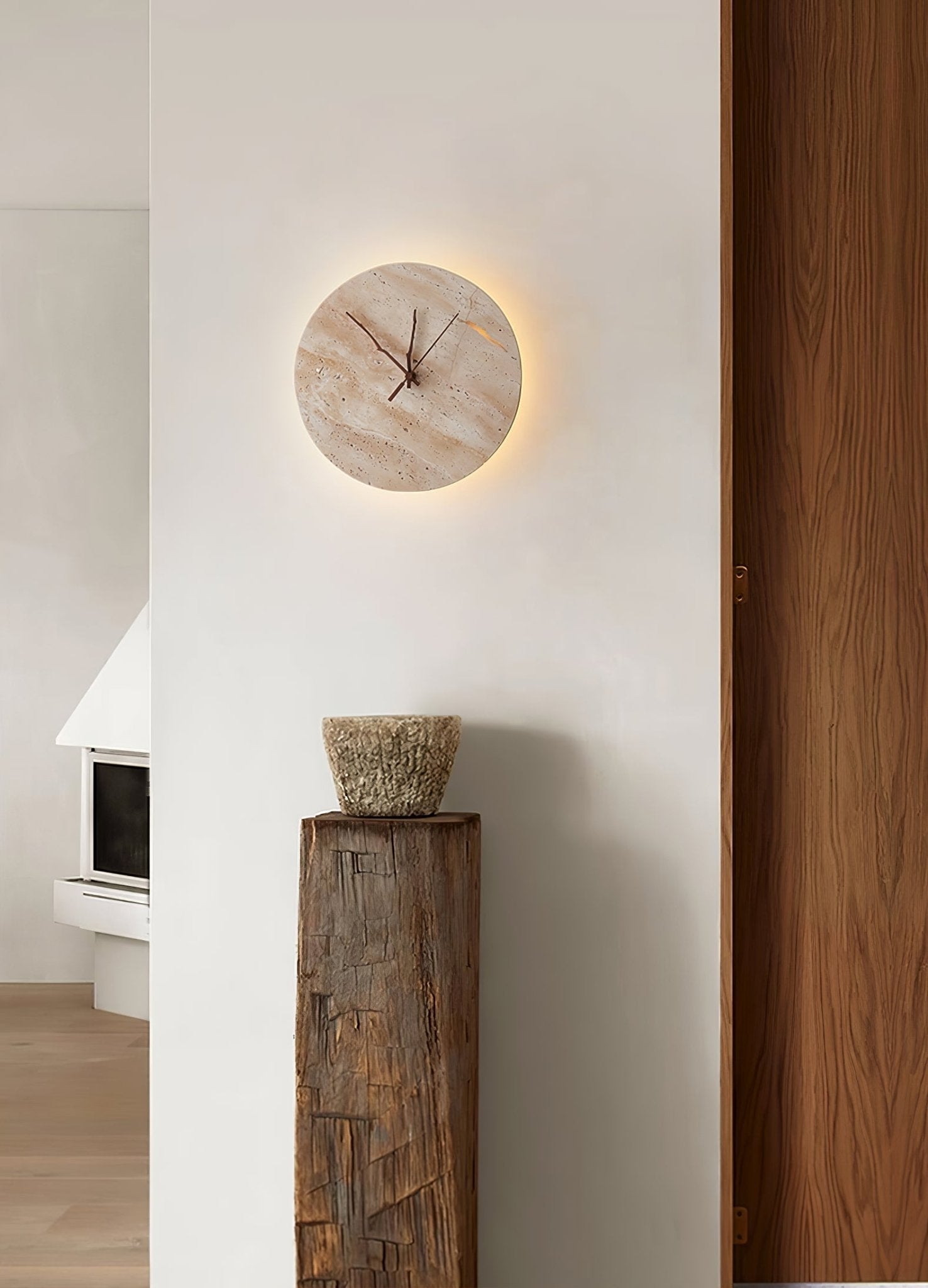 Travertine Aura Wall Clock