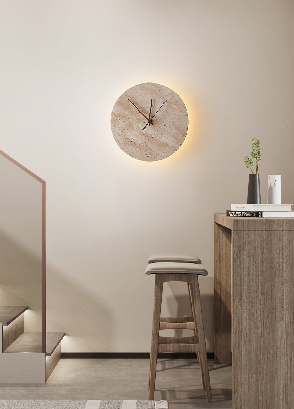 Travertine Aura Wall Clock