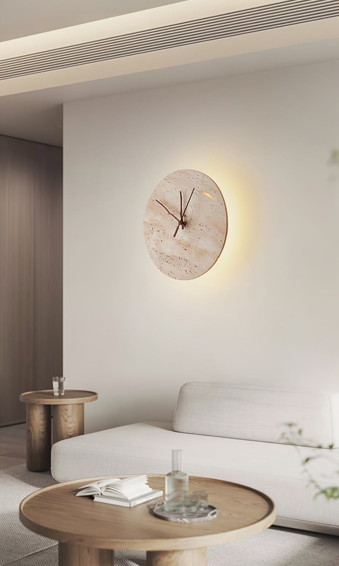 Travertine Aura Wall Clock