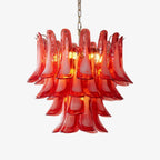 Vintage Crimson Petal Chandelier