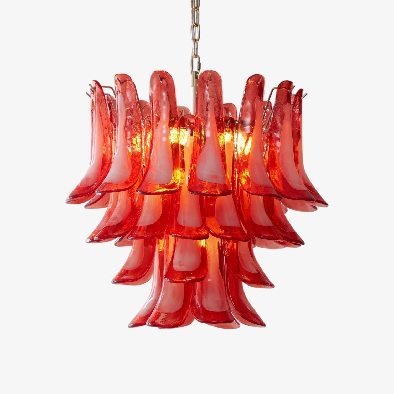 Vintage Crimson Petal Chandelier