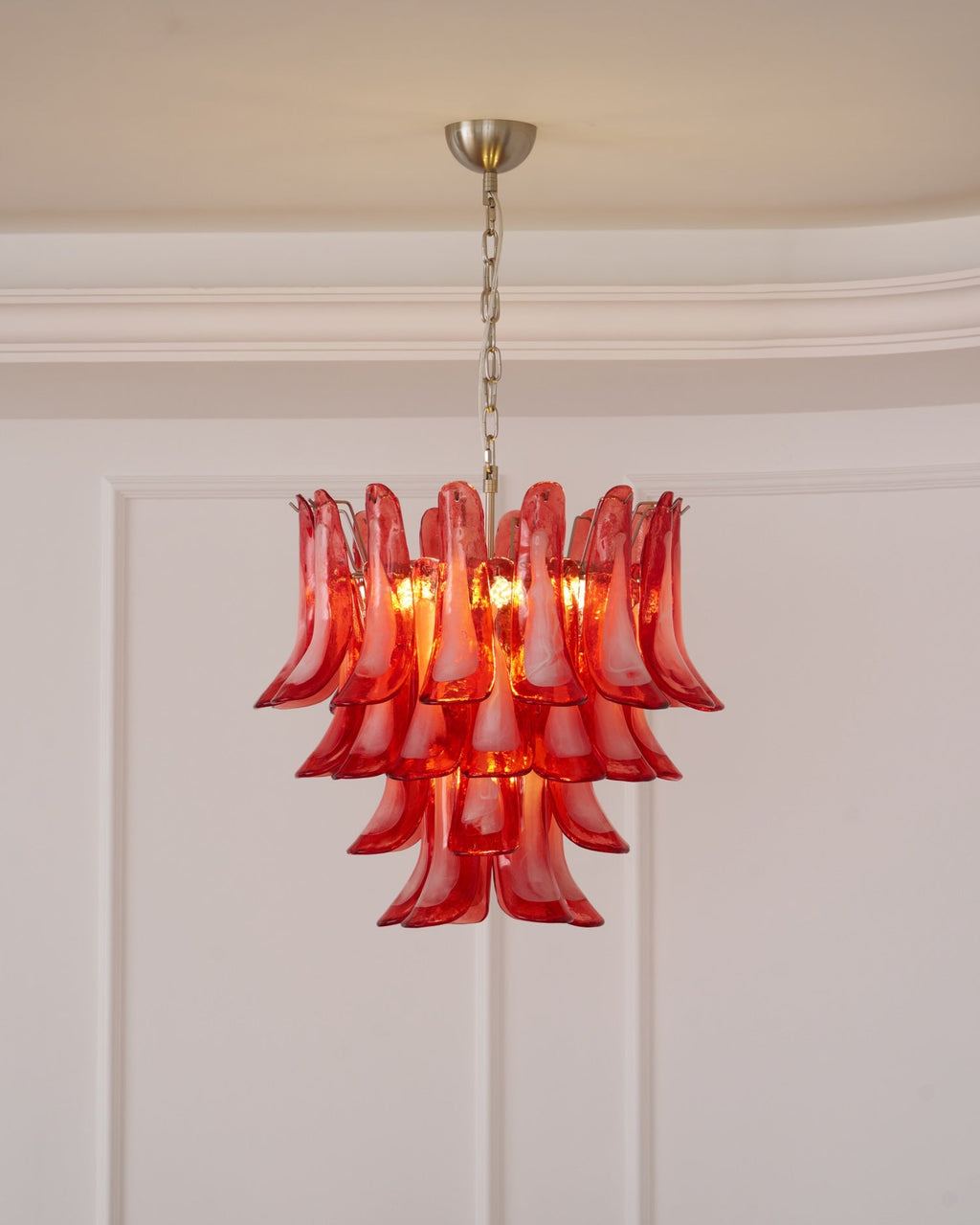 Vintage Crimson Petal Chandelier