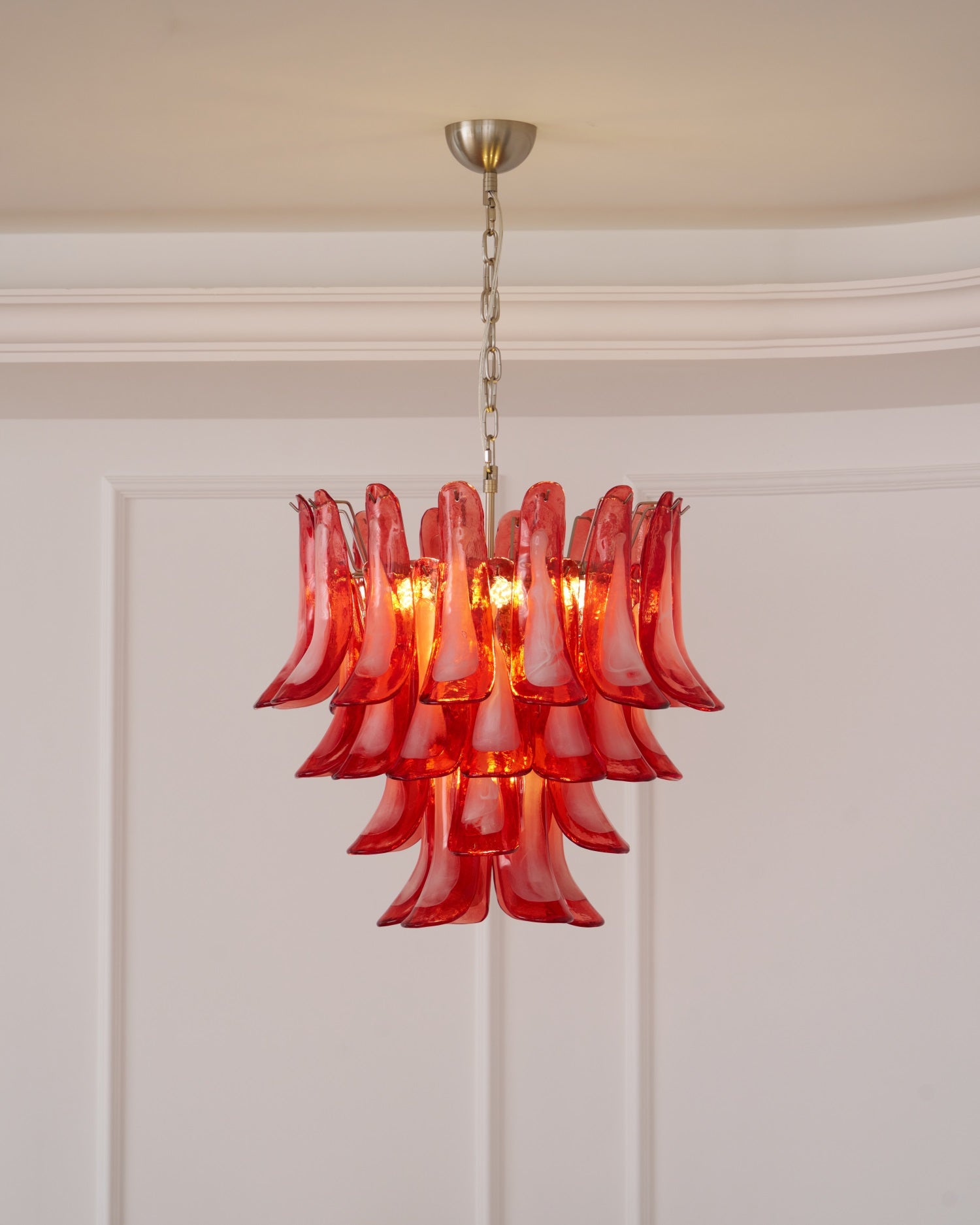Vintage Crimson Petal Chandelier