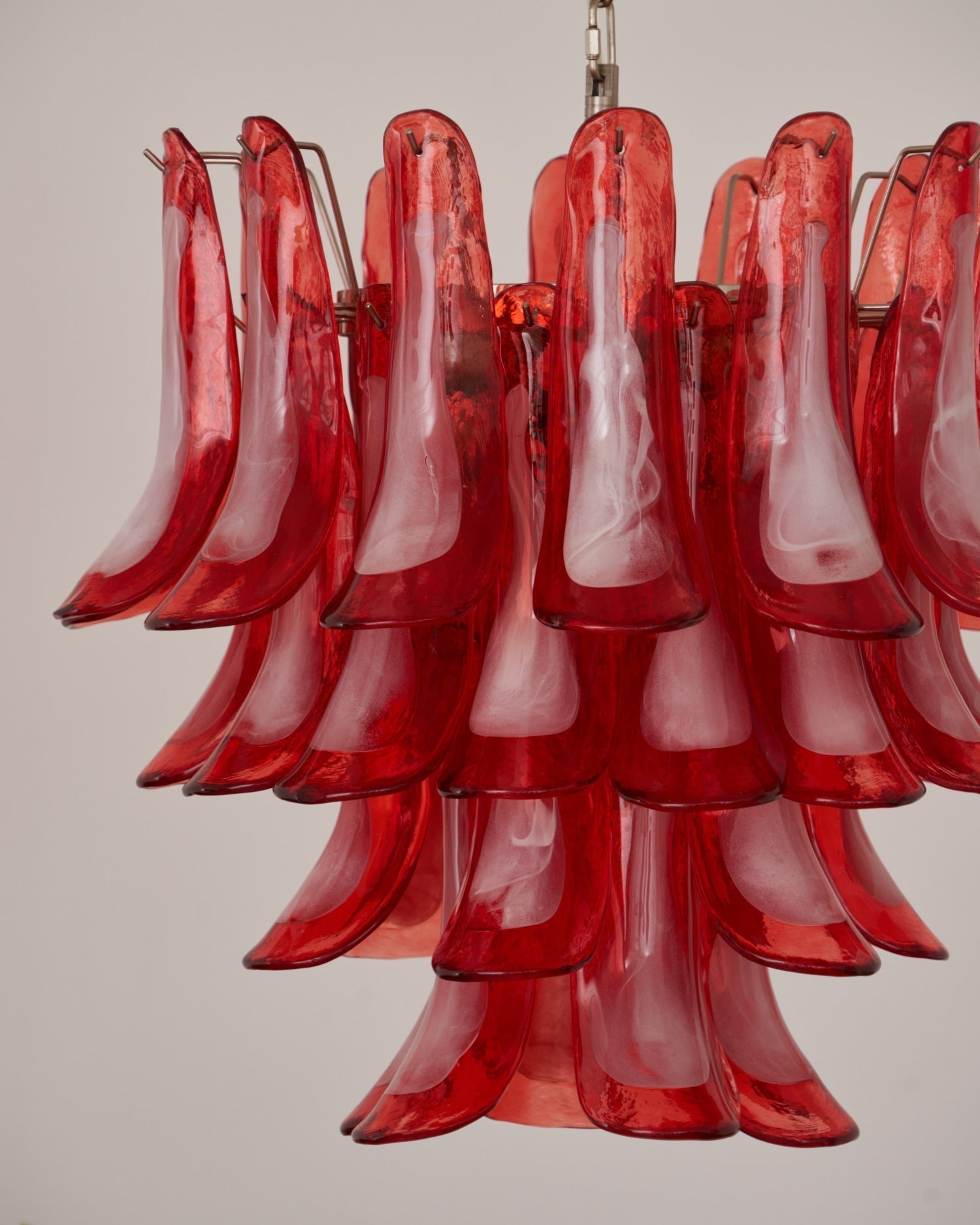 Vintage Crimson Petal Chandelier