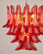 Vintage Crimson Petal Chandelier