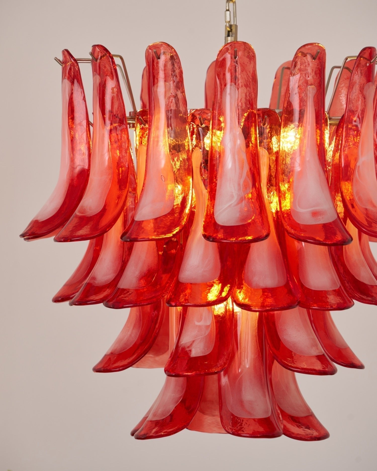 Vintage Crimson Petal Chandelier