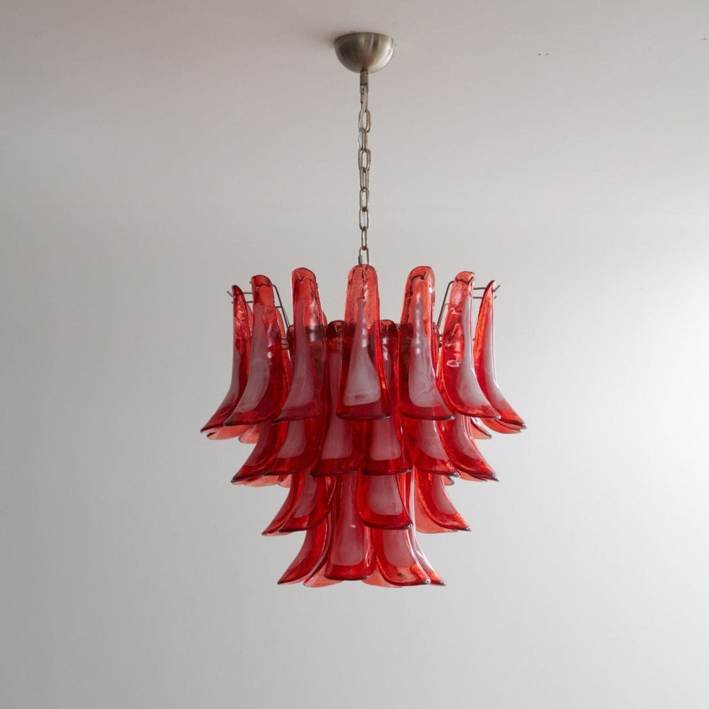 Vintage Crimson Petal Chandelier