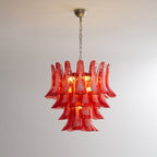 Vintage Crimson Petal Chandelier