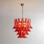 Vintage Crimson Petal Chandelier