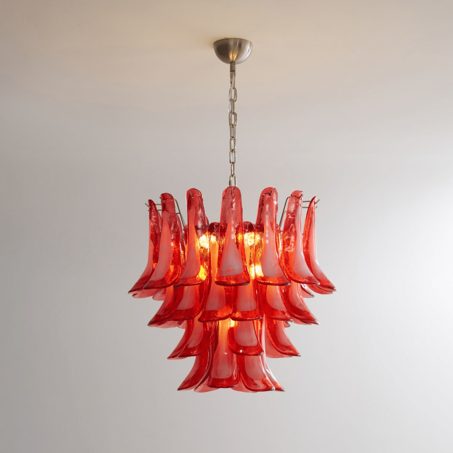 Vintage Crimson Petal Chandelier