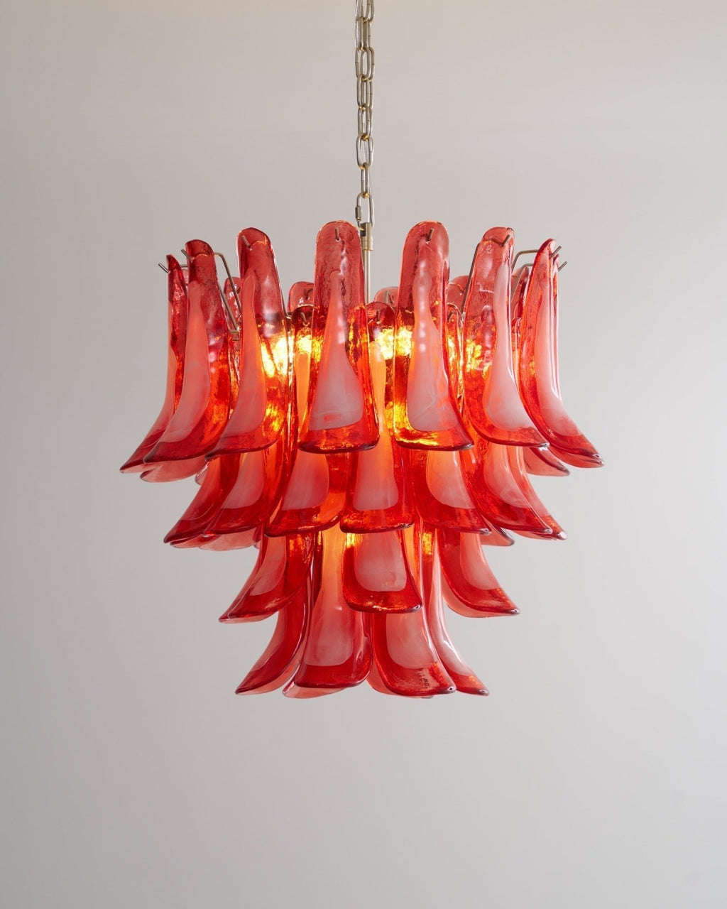 Vintage Crimson Petal Chandelier