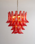 Vintage Crimson Petal Chandelier