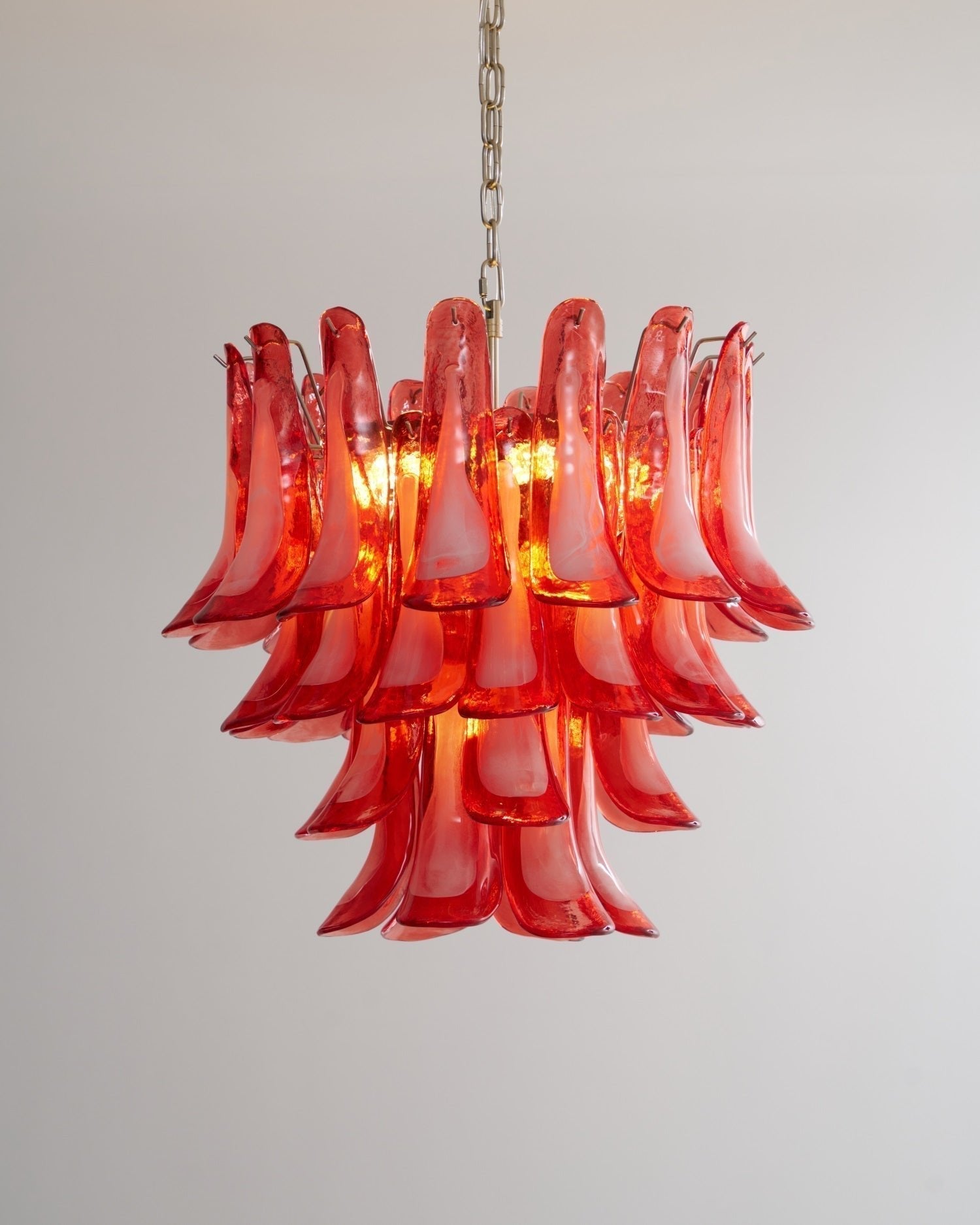 Vintage Crimson Petal Chandelier