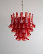 Vintage Crimson Petal Chandelier