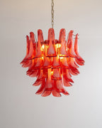 Vintage Crimson Petal Chandelier