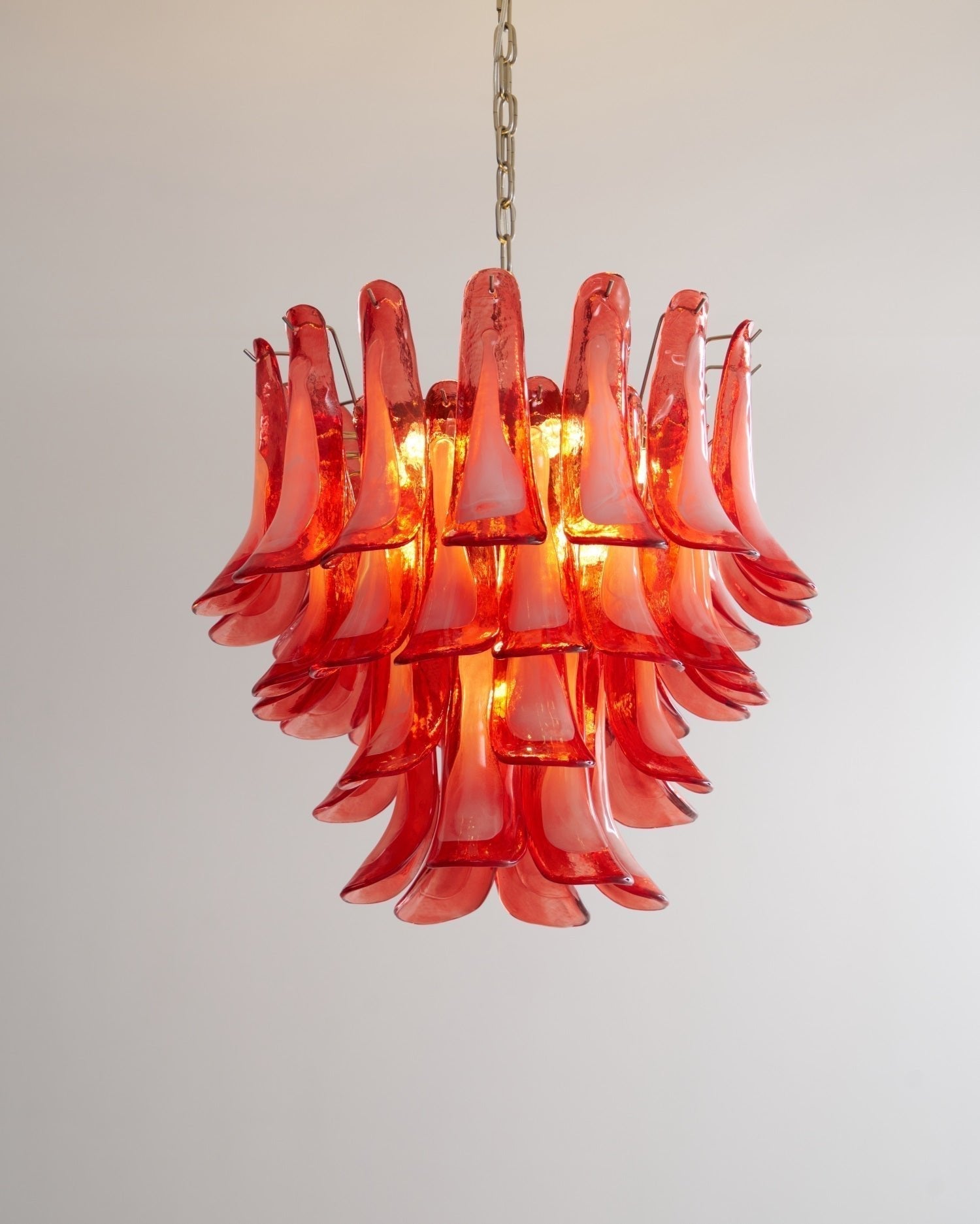 Vintage Crimson Petal Chandelier
