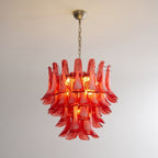 Vintage Crimson Petal Chandelier