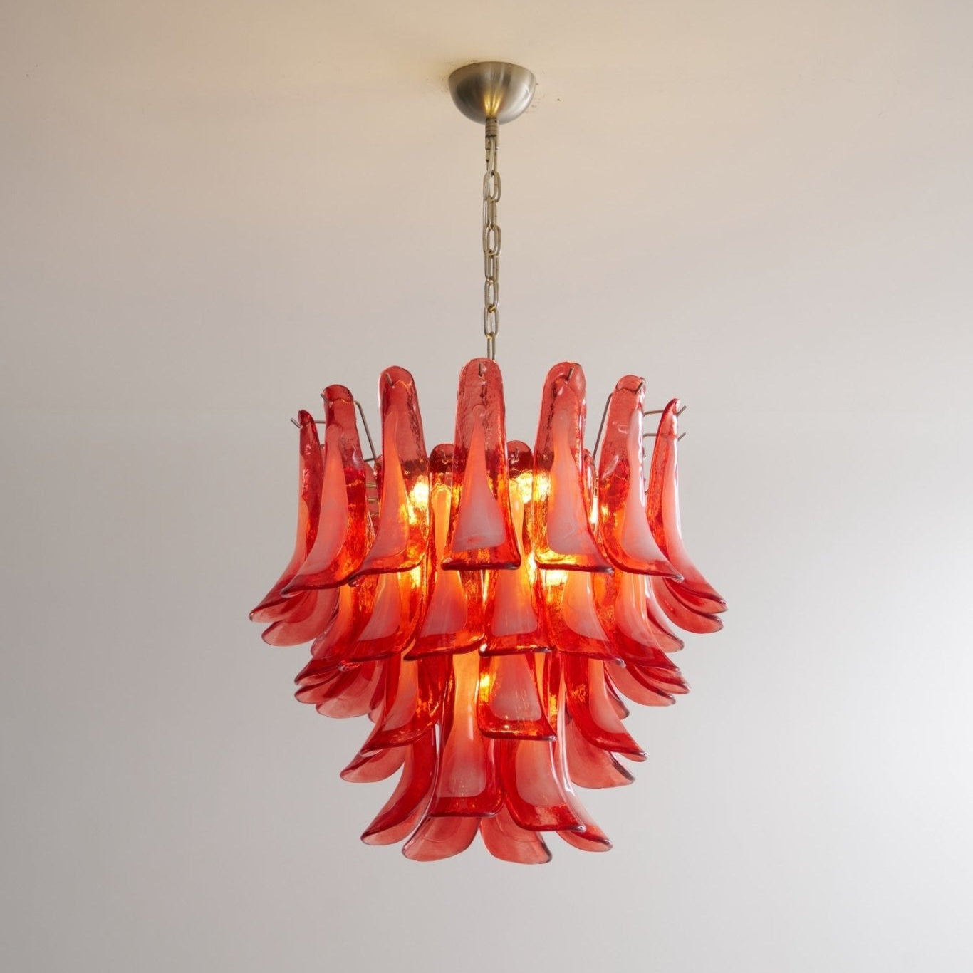 Vintage Crimson Petal Chandelier