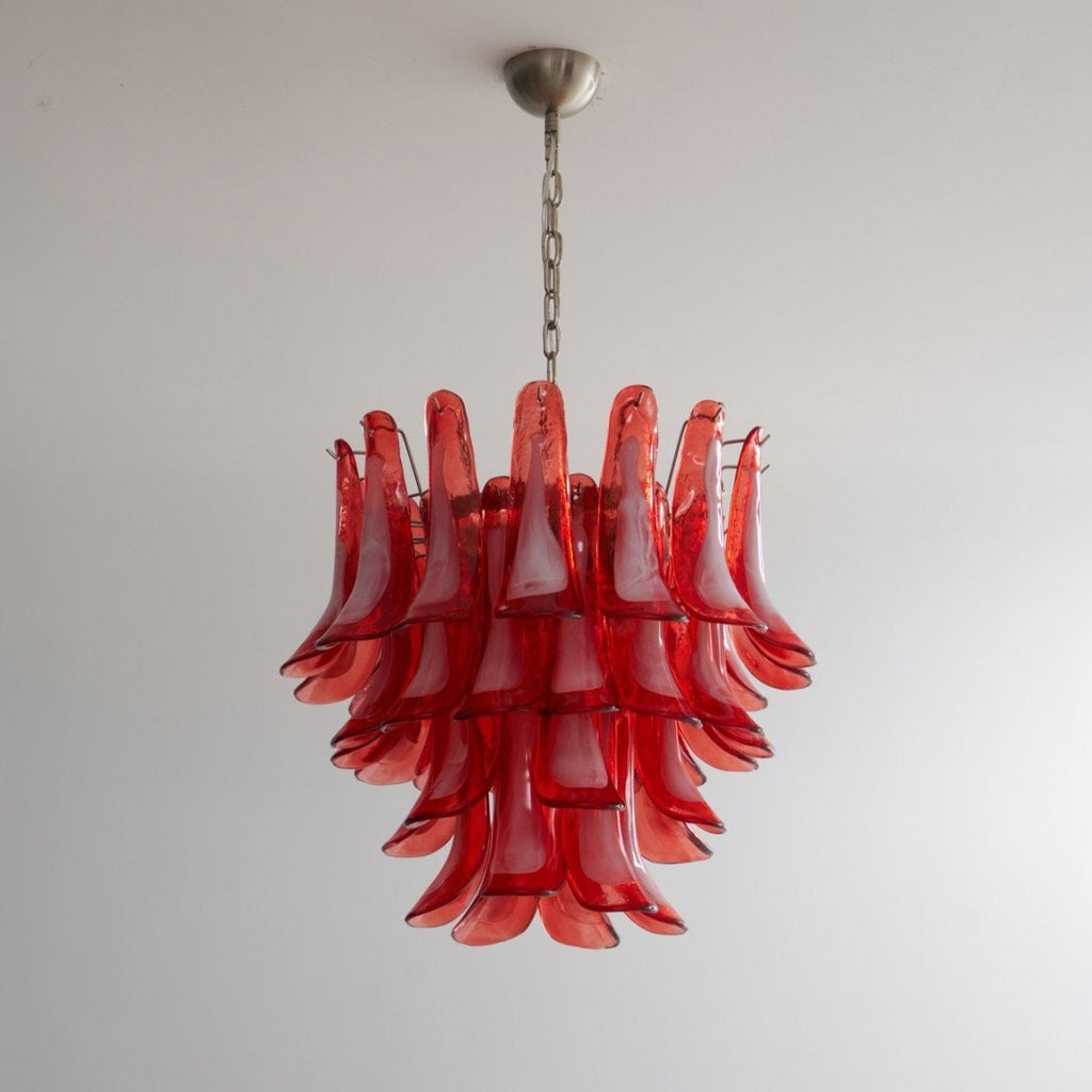 Vintage Crimson Petal Chandelier