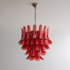 Vintage Crimson Petal Chandelier