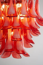 Vintage Crimson Petal Chandelier