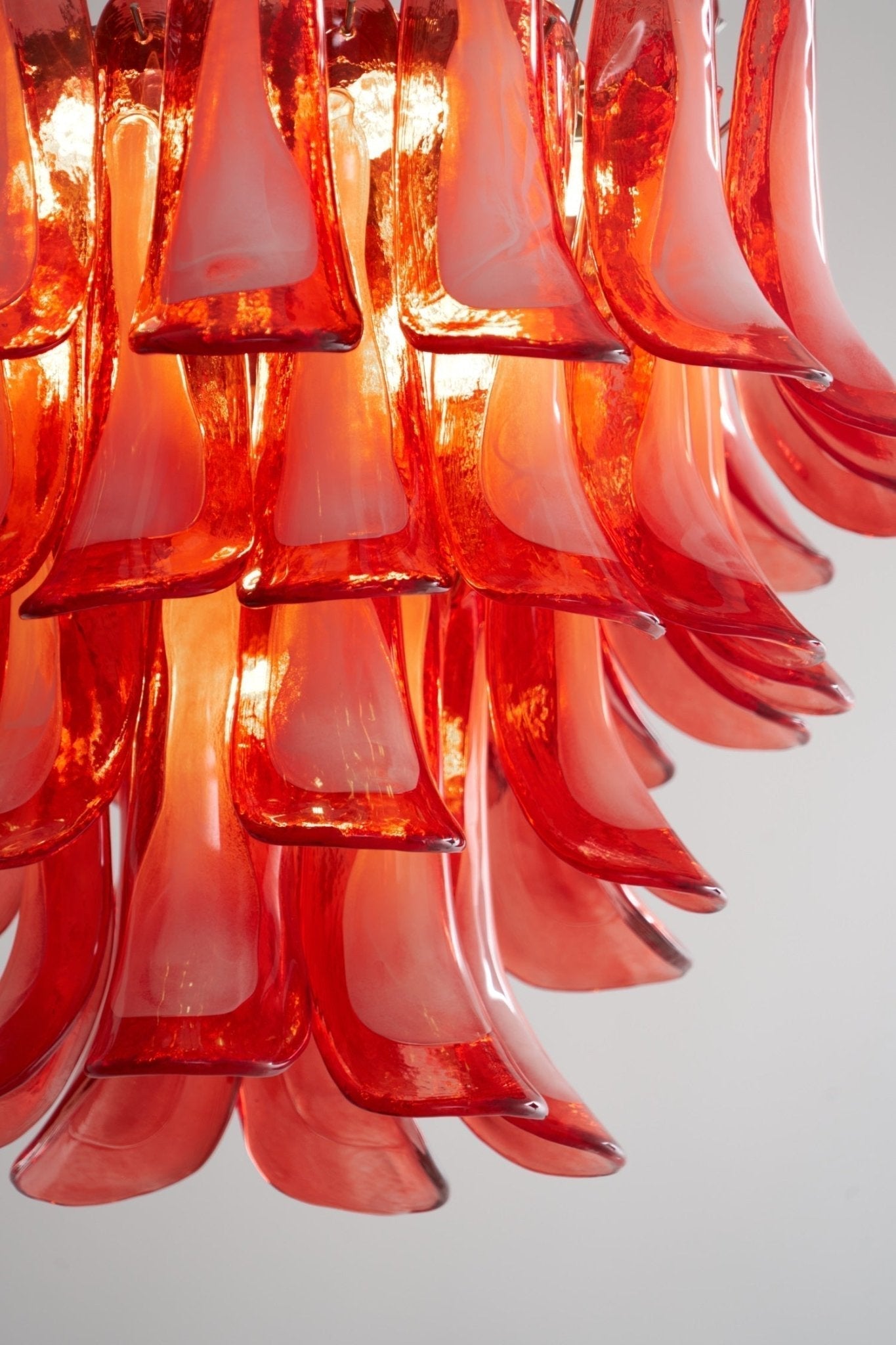 Vintage Crimson Petal Chandelier