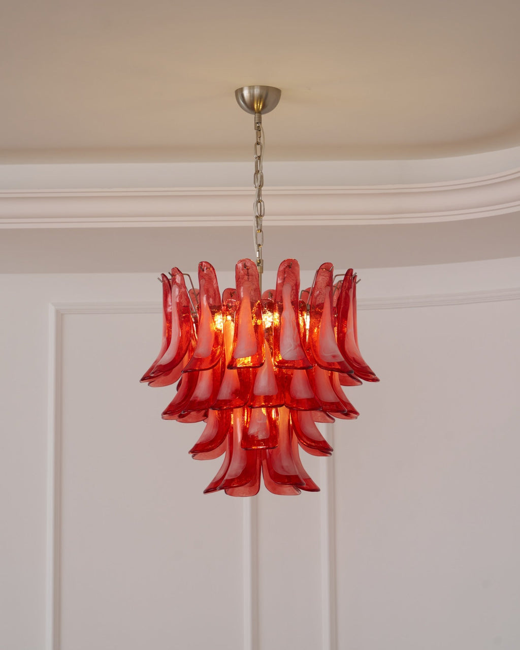 Vintage Crimson Petal Chandelier