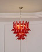 Vintage Crimson Petal Chandelier