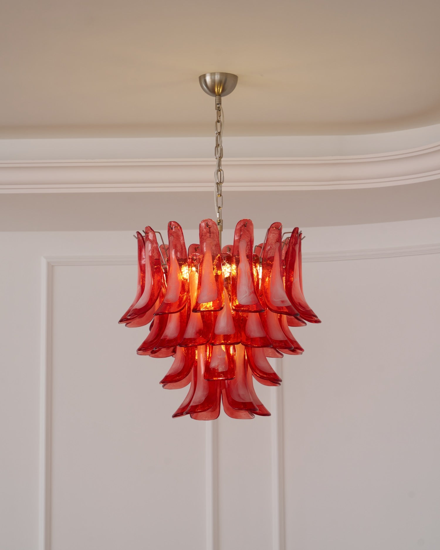 Vintage Crimson Petal Chandelier