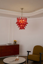 Vintage Crimson Petal Chandelier