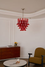 Vintage Crimson Petal Chandelier