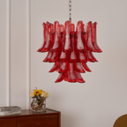 Vintage Crimson Petal Chandelier