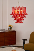 Vintage Crimson Petal Chandelier