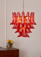 Vintage Crimson Petal Chandelier