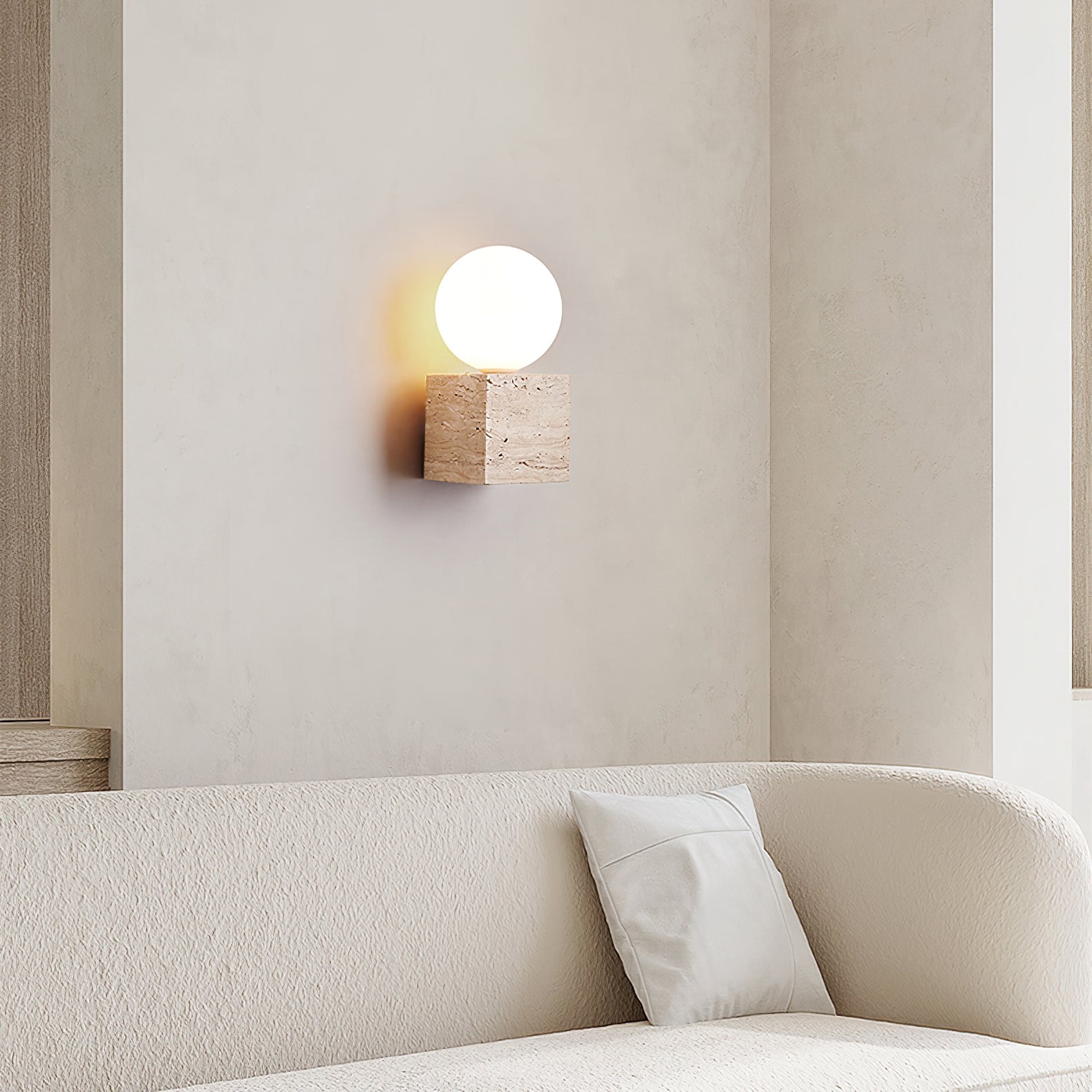 Solara Travertine Wall Lamp